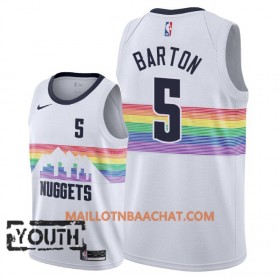 Maillot NBA Denver Nuggets Will Barton 5 2018-19 Nike City Edition Blanc Swingman - Enfant